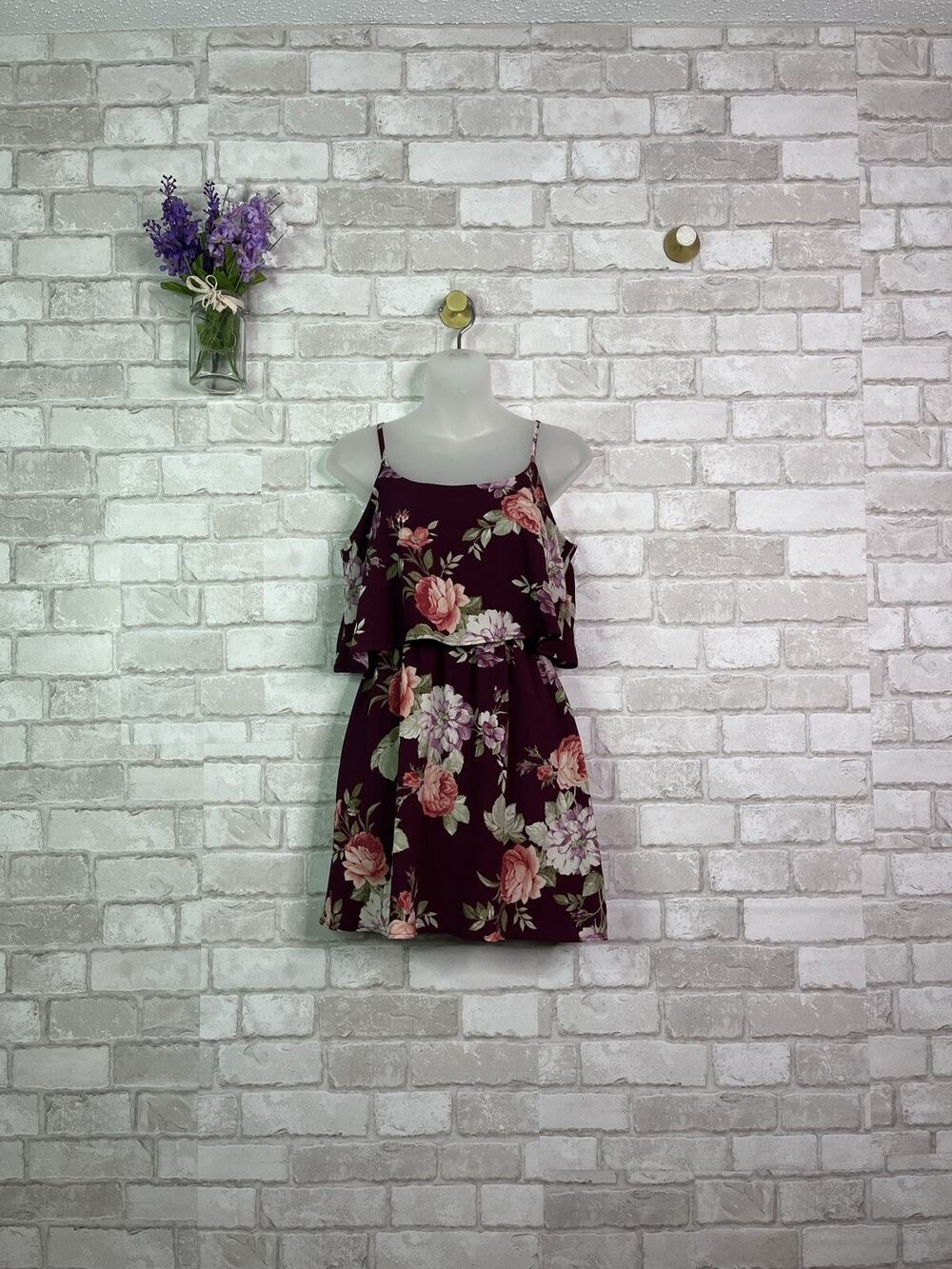 CLEARANCE!! Emerald Sundae Maroon Floral Dress